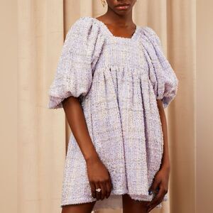 Dream Sister Jane Babydoll Lavender Tweed Dress sz xs